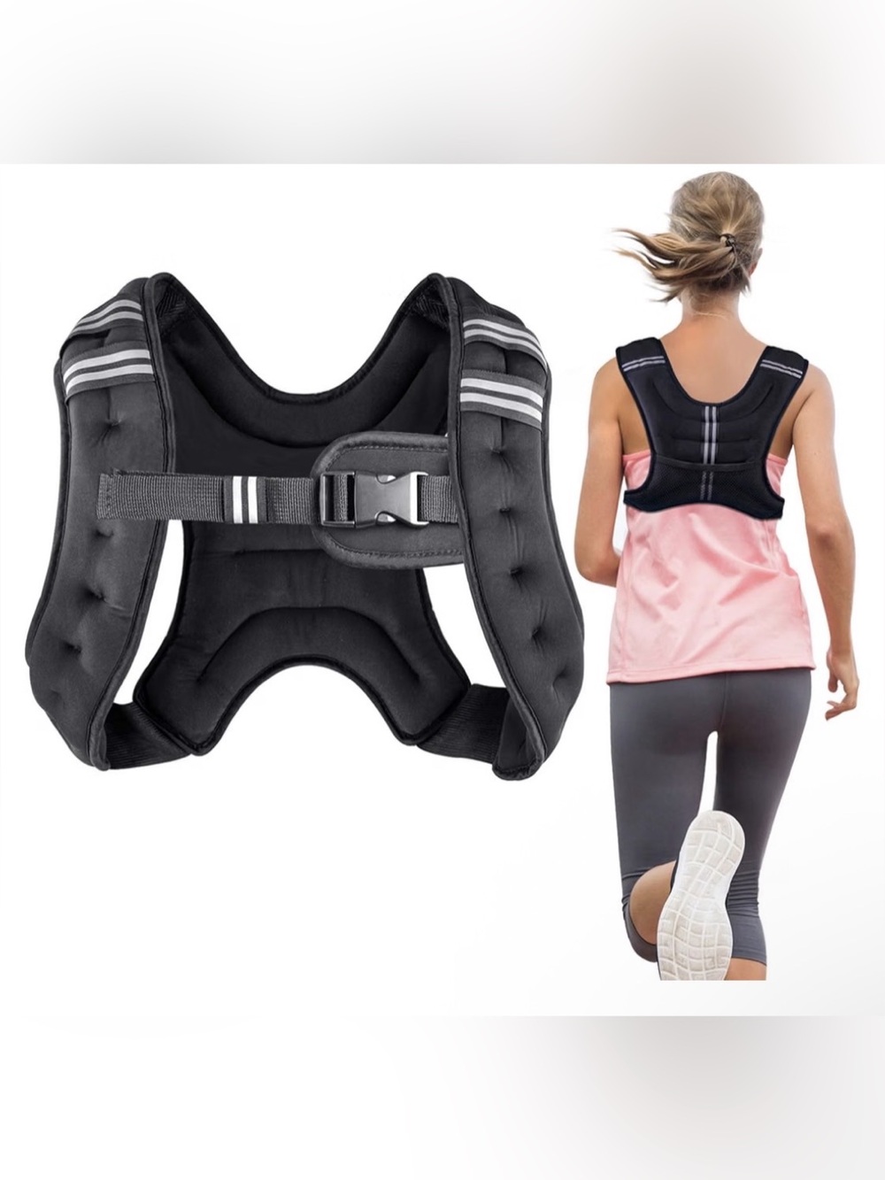 Hekelion Weighted Vest 6LBS Black Athletic Training Vest NWT
